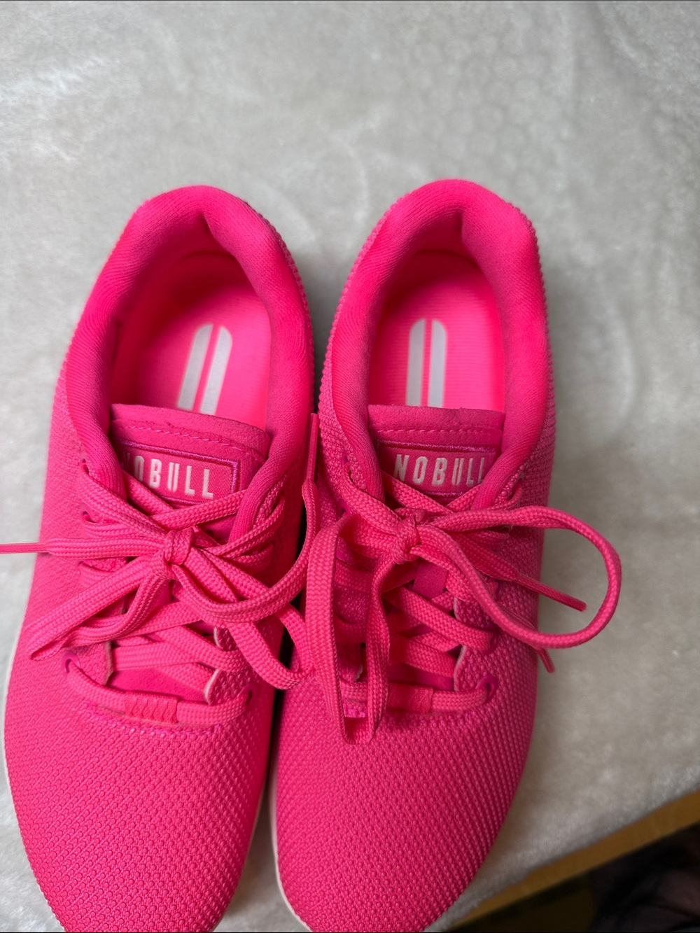 ⭐️NWOB NOBULL Women's Neon Pink / Classic White Outwork Training Shoes Size 7.5 - Picture 7 of 8